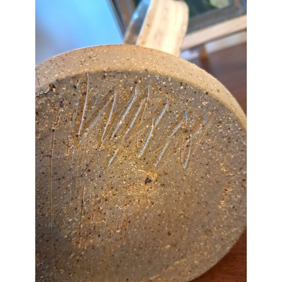 Handmade Vintage Stoneware Pottery Jug With Handle & Spout Rustic Brown & Cream - Picture 7 of 10